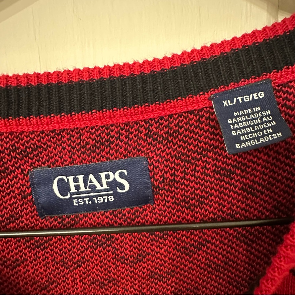 Men’s Chaps Red Polar Bear Crewneck Sweater, Size XL, NWOT - Picture 4 of 6